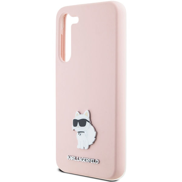 Karl Lagerfeld - Silicone (KLHCS23MSMHCNPP) - Samsung Galaxy S23 Plus - Pink Choupette Metal Pin