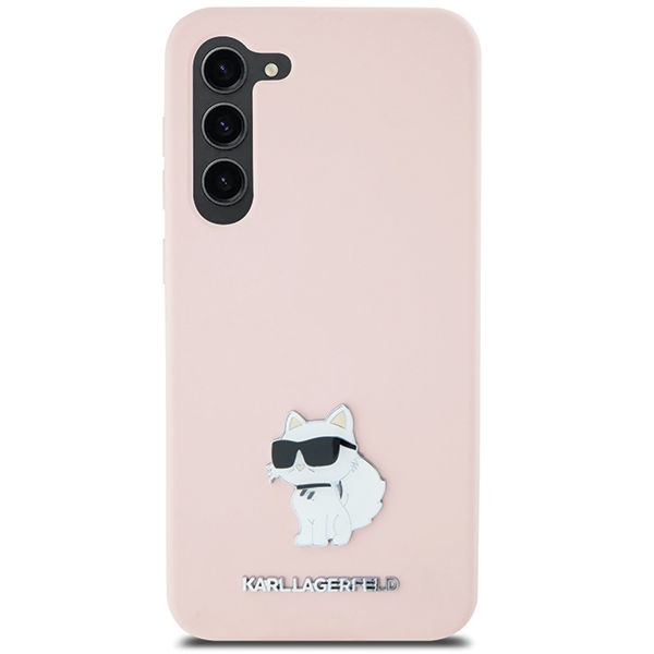 Karl Lagerfeld - Silicone (KLHCS23MSMHCNPP) - Samsung Galaxy S23 Plus - Pink Choupette Metal Pin