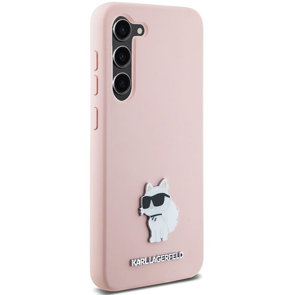 Karl Lagerfeld - Silicone (KLHCS23MSMHCNPP) - Samsung Galaxy S23 Plus - Pink Choupette Metal Pin