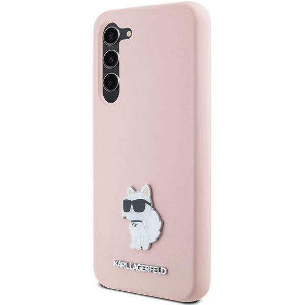 Karl Lagerfeld - Silicone (KLHCS23MSMHCNPP) - Samsung Galaxy S23 Plus - Pink Choupette Metal Pin