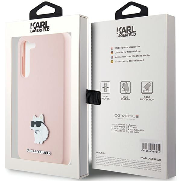 Karl Lagerfeld - Silicone (KLHCS23MSMHCNPP) - Samsung Galaxy S23 Plus - Pink Choupette Metal Pin