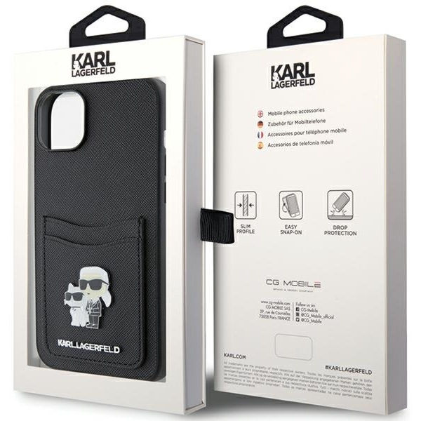Karl Lagerfeld - Saffiano Cardslot (KLHCP15SSAPKCNPK) - iPhone 15 - Karl&Choupette
