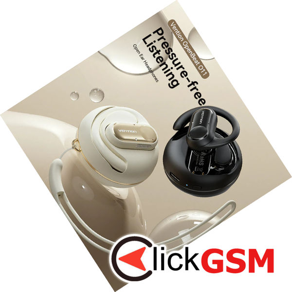 Vention - Wireless Headphones OpenBeat O11 (NBPN0) - Type-C, Bluetooth 5.3, Flexible Frame, IPX5, with Lanyard - Beige