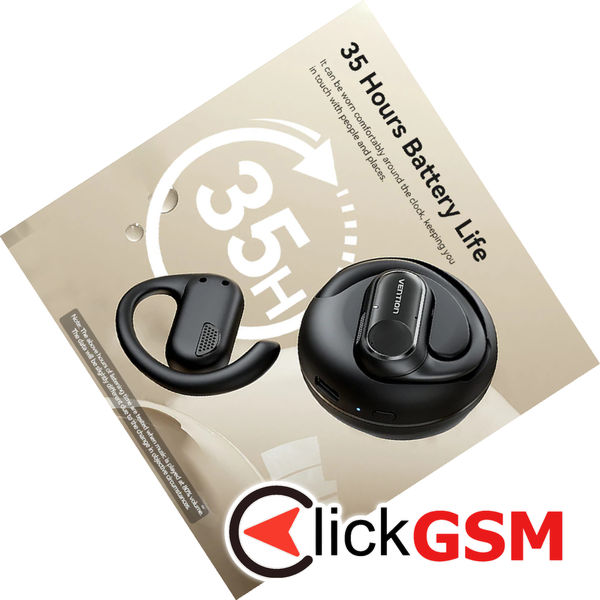 Vention - Wireless Headphones OpenBeat O11 (NBPN0) - Type-C, Bluetooth 5.3, Flexible Frame, IPX5, with Lanyard - Beige