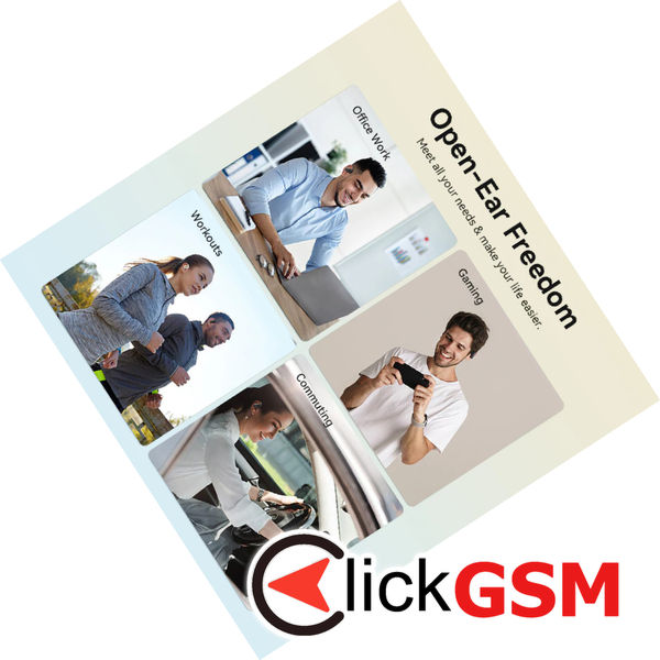 Vention - Wireless Headphones OpenBeat O11 (NBPN0) - Type-C, Bluetooth 5.3, Flexible Frame, IPX5, with Lanyard - Beige