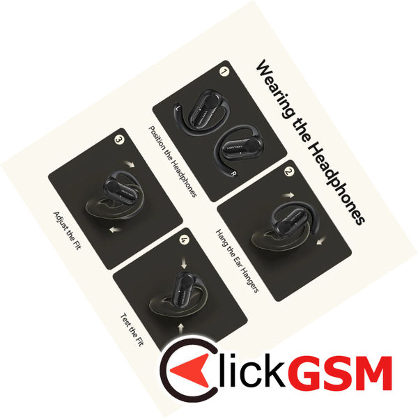 Vention - Wireless Headphones OpenBeat O11 (NBPN0) - Type-C, Bluetooth 5.3, Flexible Frame, IPX5, with Lanyard - Beige