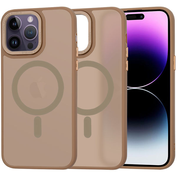 Techsuit - HaloFrost MagSafe Series - iPhone 14 Pro Max - Sandstone Brown