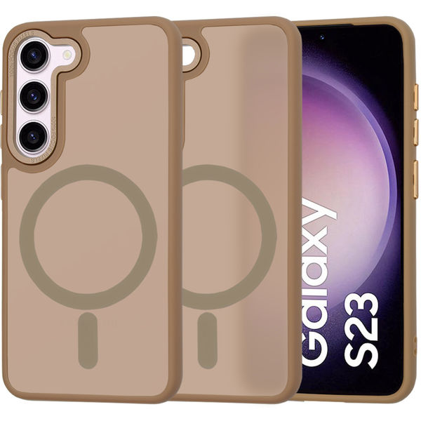 Techsuit - HaloFrost MagSafe Series - Samsung Galaxy S23 - Sandstone Brown