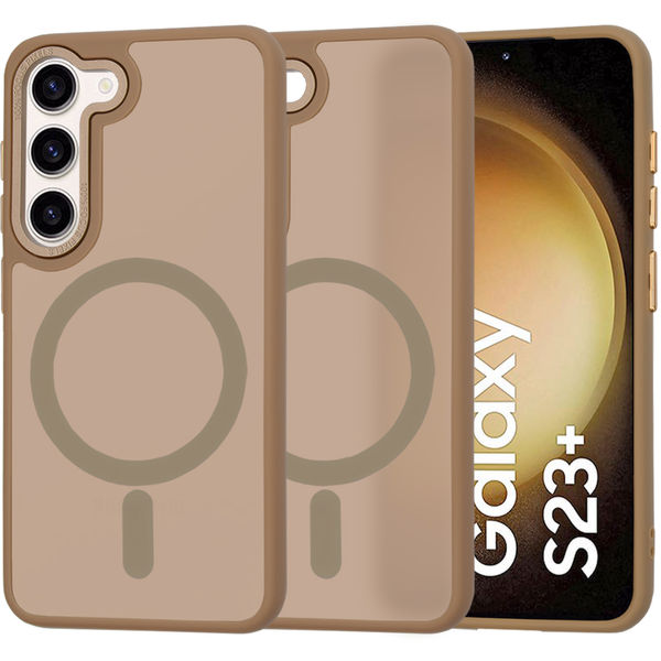 Techsuit - HaloFrost MagSafe Series - Samsung Galaxy S23 Plus - Sandstone Brown