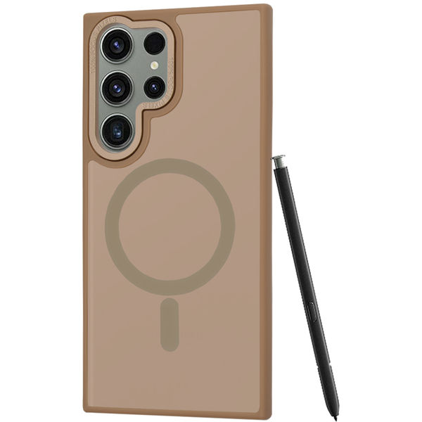 Techsuit - HaloFrost MagSafe Series - Samsung Galaxy S23 Ultra - Sandstone Brown