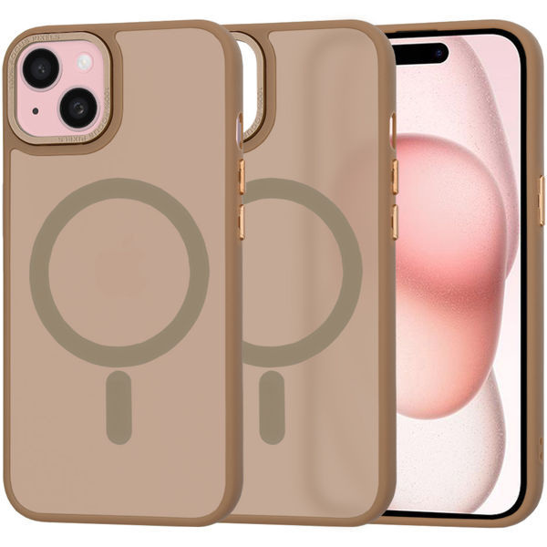Techsuit - HaloFrost MagSafe Series - iPhone 15 - Sandstone Brown