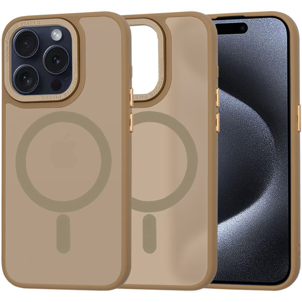 Techsuit - HaloFrost MagSafe Series - iPhone 15 Pro - Sandstone Brown