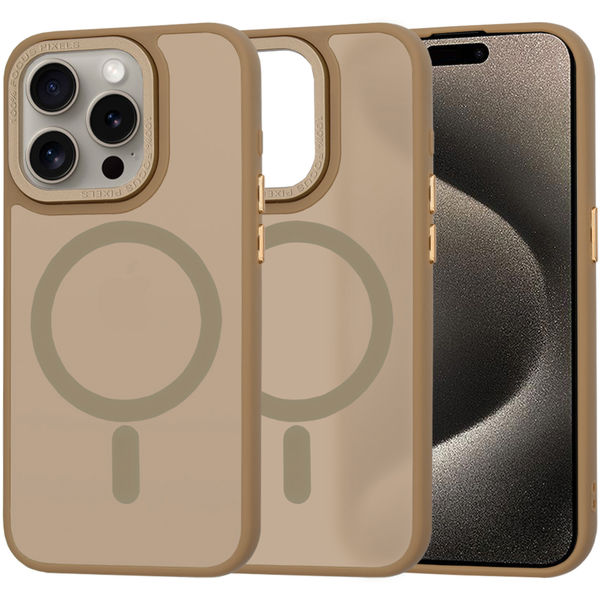 Techsuit - HaloFrost MagSafe Series - iPhone 15 Pro Max - Sandstone Brown