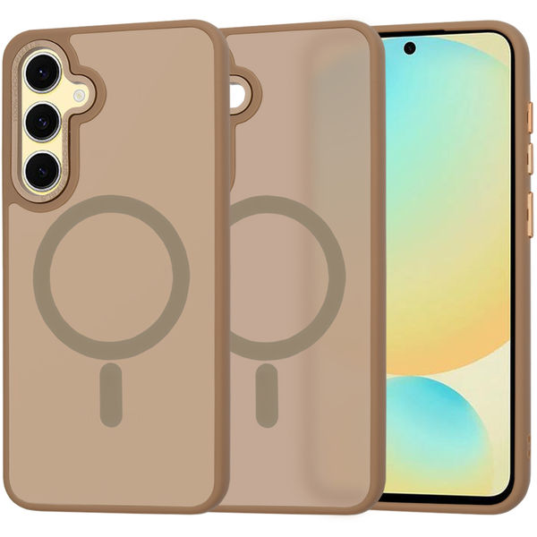 Techsuit - HaloFrost MagSafe Series - Samsung Galaxy S24 FE - Sandstone Brown