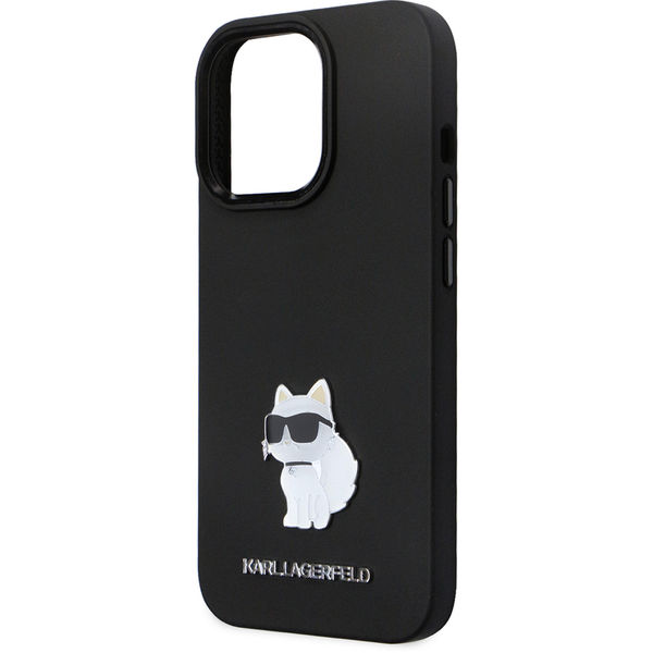 Karl Lagerfeld - Silicone (KLHCP14LSMHCNPK) - iPhone 14 Pro - Choupette Metal Pin