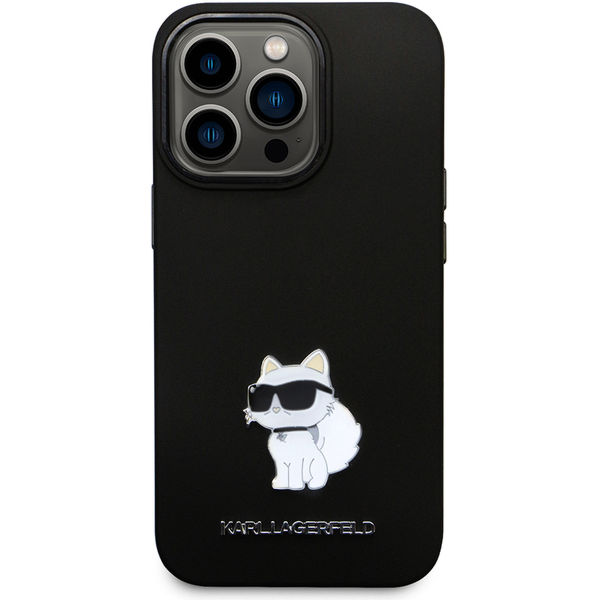 Karl Lagerfeld - Silicone (KLHCP14LSMHCNPK) - iPhone 14 Pro - Choupette Metal Pin
