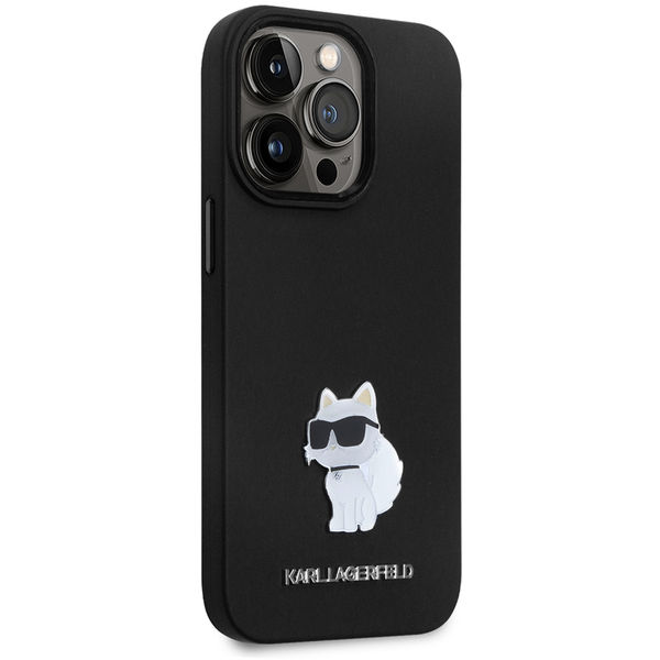 Karl Lagerfeld - Silicone (KLHCP14LSMHCNPK) - iPhone 14 Pro - Choupette Metal Pin