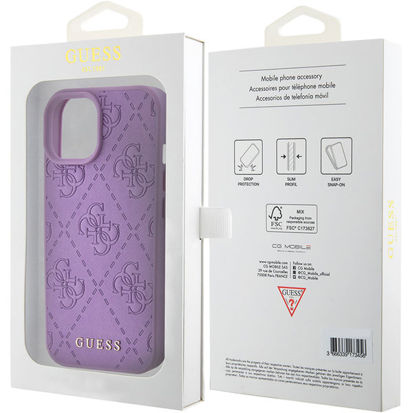 Guess - Leather 4G Stamped (GUHCP15SP4EPMU) - iPhone 15 - Light Purple
