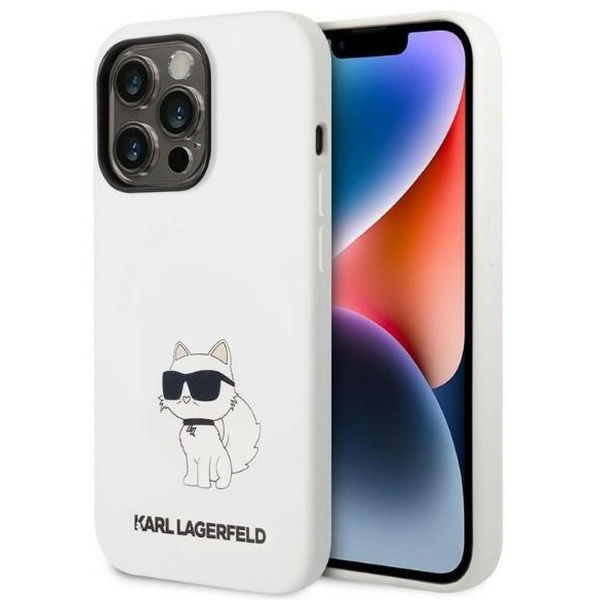 Karl Lagerfeld - Silicone (KLHCP14LSNCHBCH) - iPhone 14 Pro - White Choupette