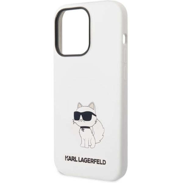 Karl Lagerfeld - Silicone (KLHCP14LSNCHBCH) - iPhone 14 Pro - White Choupette