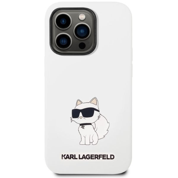 Karl Lagerfeld - Silicone (KLHCP14LSNCHBCH) - iPhone 14 Pro - White Choupette
