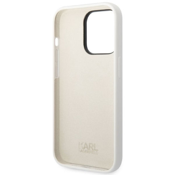 Karl Lagerfeld - Silicone (KLHCP14LSNCHBCH) - iPhone 14 Pro - White Choupette