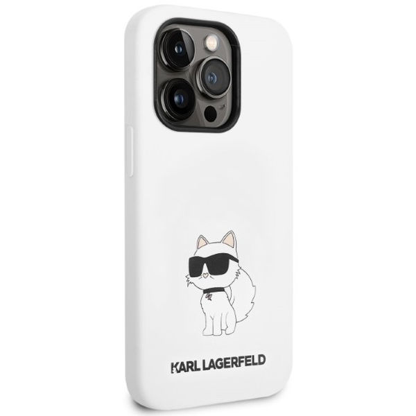 Karl Lagerfeld - Silicone (KLHCP14LSNCHBCH) - iPhone 14 Pro - White Choupette