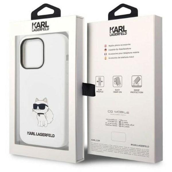 Karl Lagerfeld - Silicone (KLHCP14LSNCHBCH) - iPhone 14 Pro - White Choupette