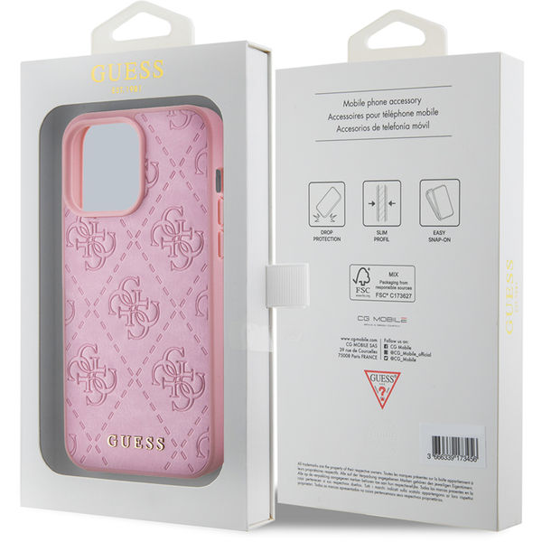 Guess - Leather 4G Stamped (GUHCP15XP4EPMP) - iPhone 15 Pro Max - Pink