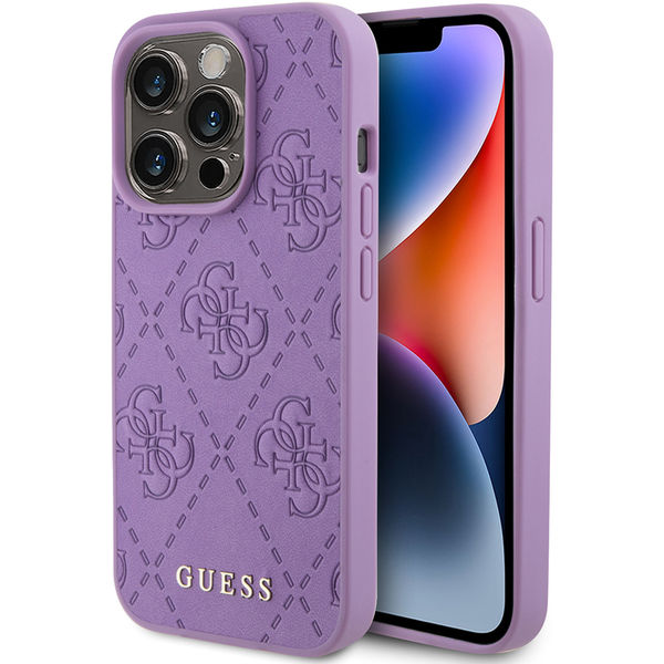 Guess - Leather 4G Stamped (GUHCP15XP4EPMU) - iPhone 15 Pro Max - Light Purple