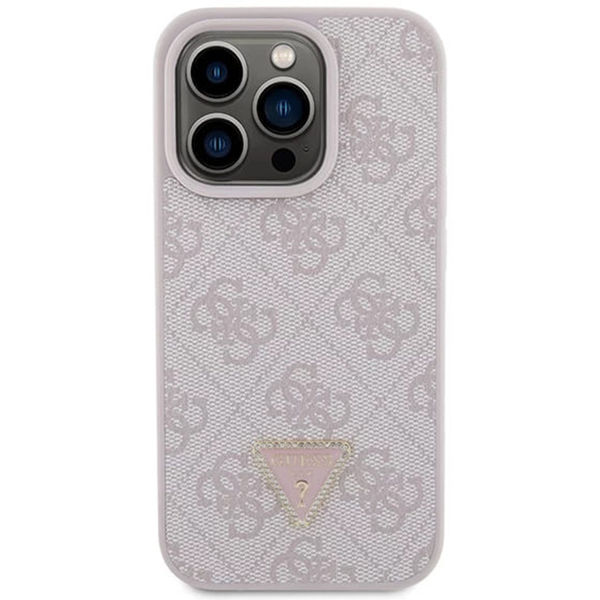 Guess - Leather 4G Triangle Strass (GUHCP15LP4TDPP) - iPhone 15 Pro - Pink