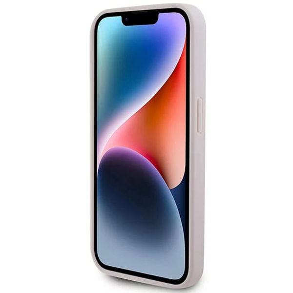 Guess - Leather 4G Triangle Strass (GUHCP15LP4TDPP) - iPhone 15 Pro - Pink