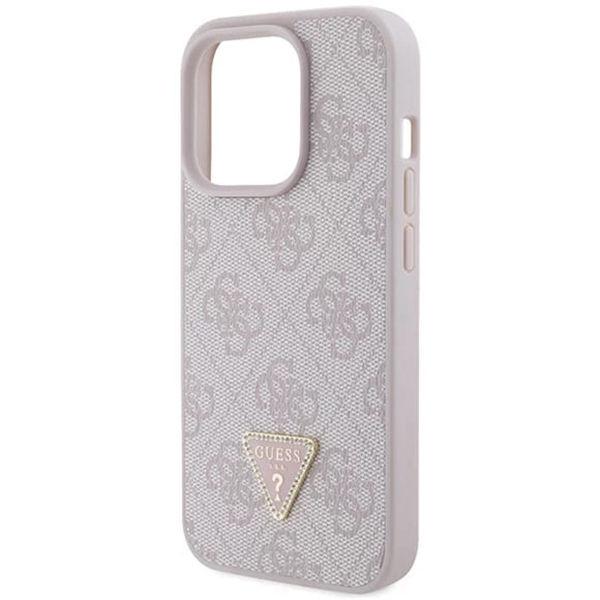 Guess - Leather 4G Triangle Strass (GUHCP15LP4TDPP) - iPhone 15 Pro - Pink