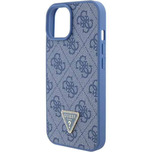 Guess - Leather 4G Triangle Strass (GUHCP15SP4TDPB) - iPhone 15 - Blue