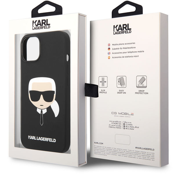 Karl Lagerfeld - Silicone (KLHCP14MSLKHBK) - iPhone 14 Plus - Karl`s Head