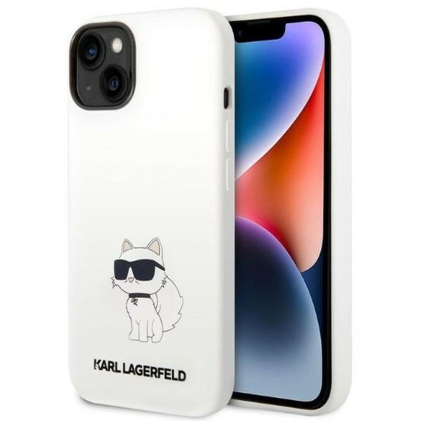 Karl Lagerfeld - Silicone (KLHCP14MSNCHBCH) - iPhone 14 Plus - White Choupette