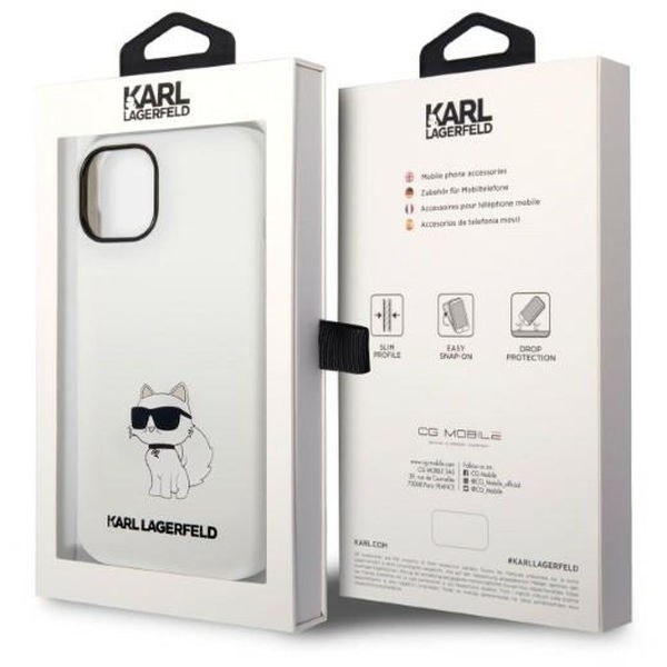 Karl Lagerfeld - Silicone (KLHCP14MSNCHBCH) - iPhone 14 Plus - White Choupette