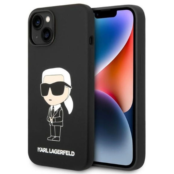 Karl Lagerfeld - Silicone (KLHCP14MSNIKBCK) - iPhone 14 Plus - Black Ikonik