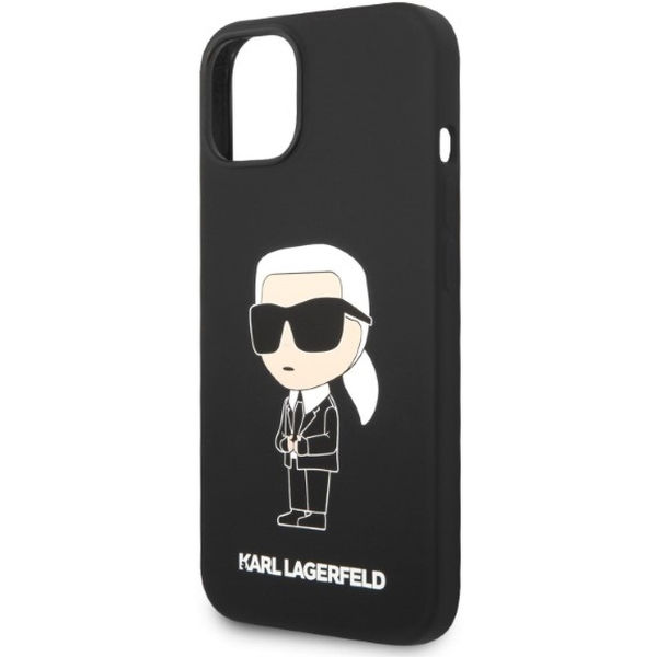 Karl Lagerfeld - Silicone (KLHCP14MSNIKBCK) - iPhone 14 Plus - Black Ikonik