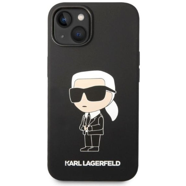 Karl Lagerfeld - Silicone (KLHCP14MSNIKBCK) - iPhone 14 Plus - Black Ikonik