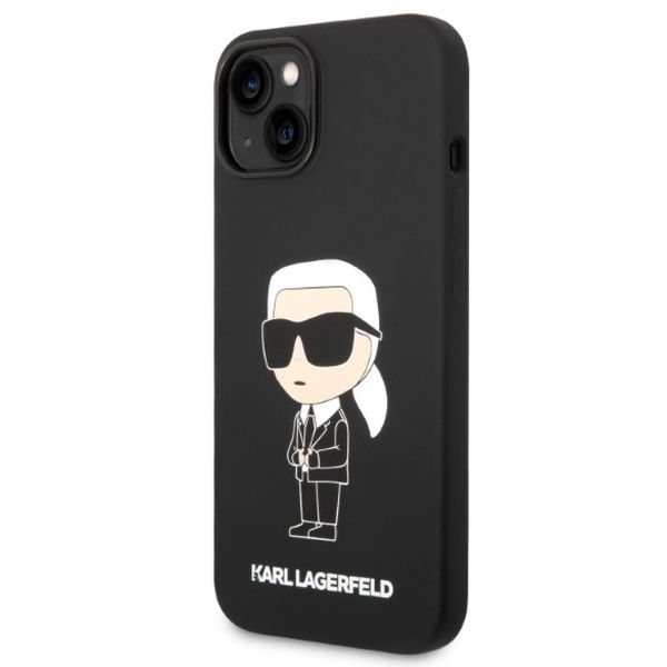 Karl Lagerfeld - Silicone (KLHCP14MSNIKBCK) - iPhone 14 Plus - Black Ikonik