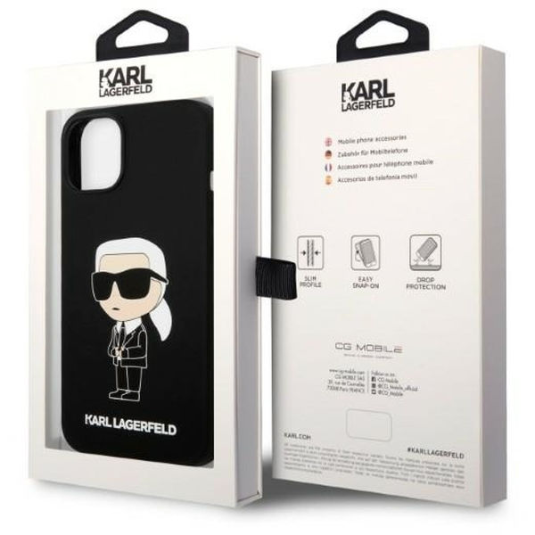 Karl Lagerfeld - Silicone (KLHCP14MSNIKBCK) - iPhone 14 Plus - Black Ikonik
