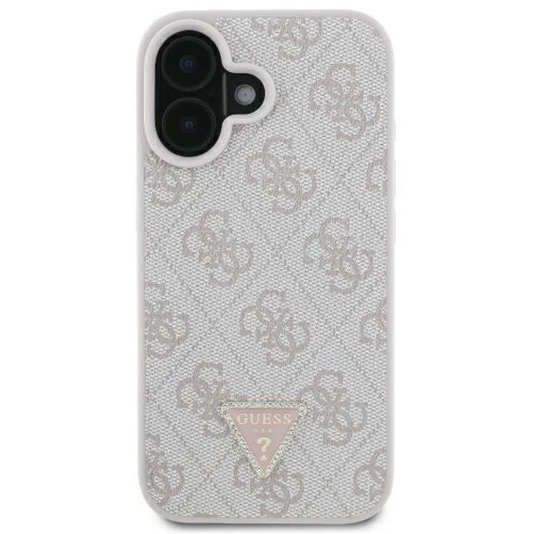 Guess - Leather 4G Triangle Strass (GUHCP16SP4TDPP) - iPhone 16 - Pink