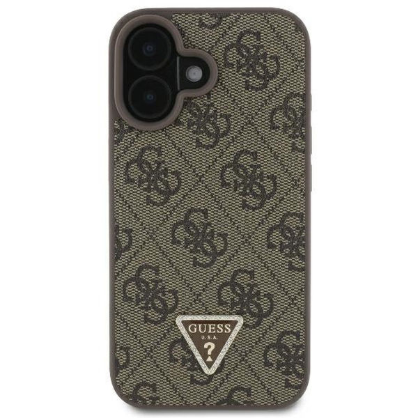 Guess - Leather 4G Triangle Strass (GUHCP16SP4TDPW) - iPhone 16 - Brown