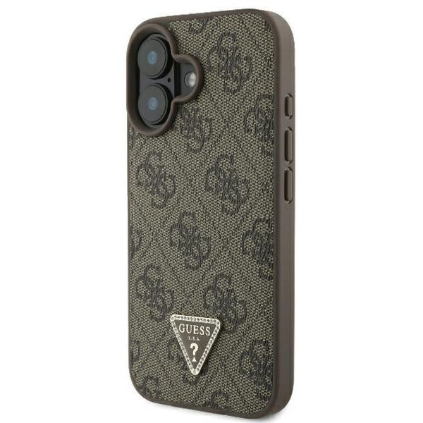 Guess - Leather 4G Triangle Strass (GUHCP16SP4TDPW) - iPhone 16 - Brown