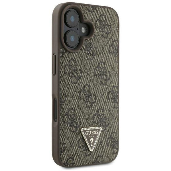 Guess - Leather 4G Triangle Strass (GUHCP16SP4TDPW) - iPhone 16 - Brown