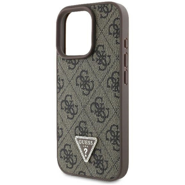 Guess - Leather 4G Triangle Strass (GUHCP16XP4TDPW) - iPhone 16 Pro Max - Brown