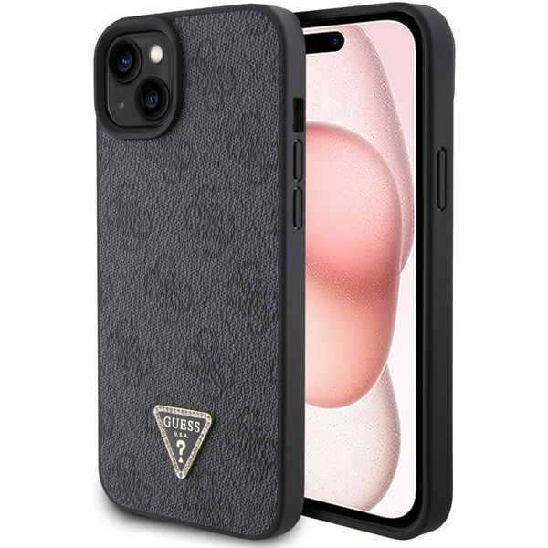 Guess - Leather 4G Diamond Triangle (GUHCP15SP4TDPK) - iPhone 15 - Black