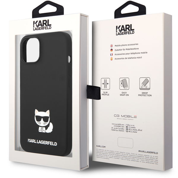 Karl Lagerfeld - Silicone (KLHCP14SSLCTBK) - iPhone 15 / iPhone 14 / iPhone 13 - Choupette Body