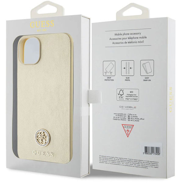 Guess - Strass Metal Logo (GUHCP15SPS4DGPD) - iPhone 15 - Gold